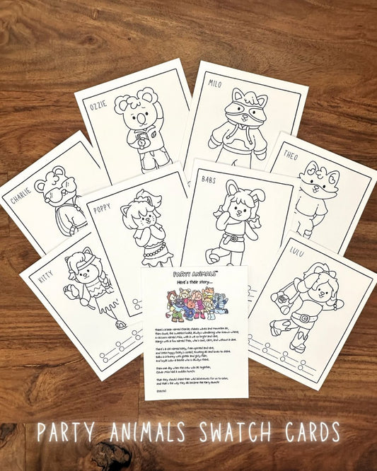 BUNDLE: Party Animals Swatch Cards + Bianyo Mystery Alcohol Marker Set – 6 or 12 Pack Dual Tip Markers