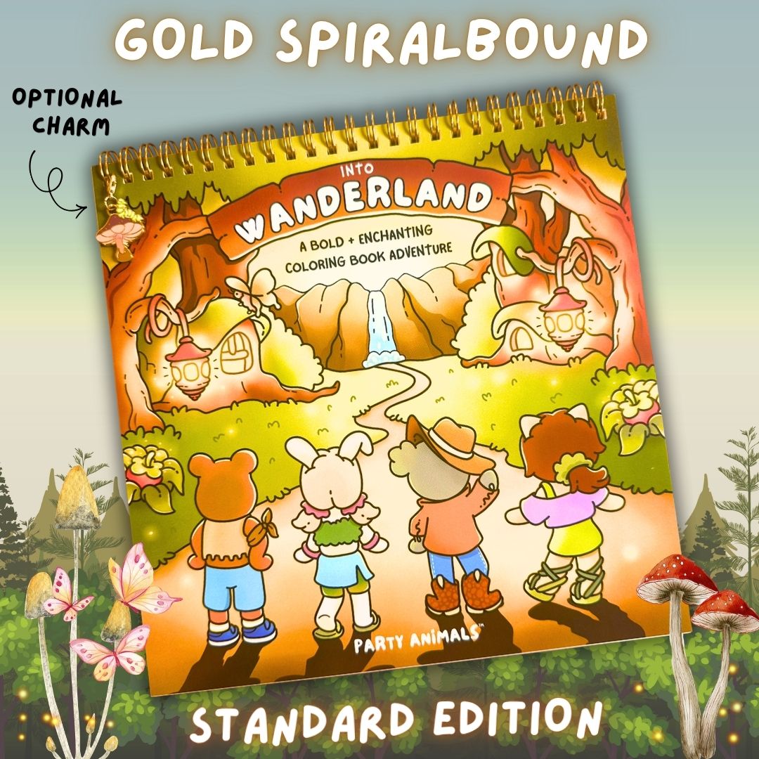 Into Wanderland Coloring Book (Gold Spiral-bound)