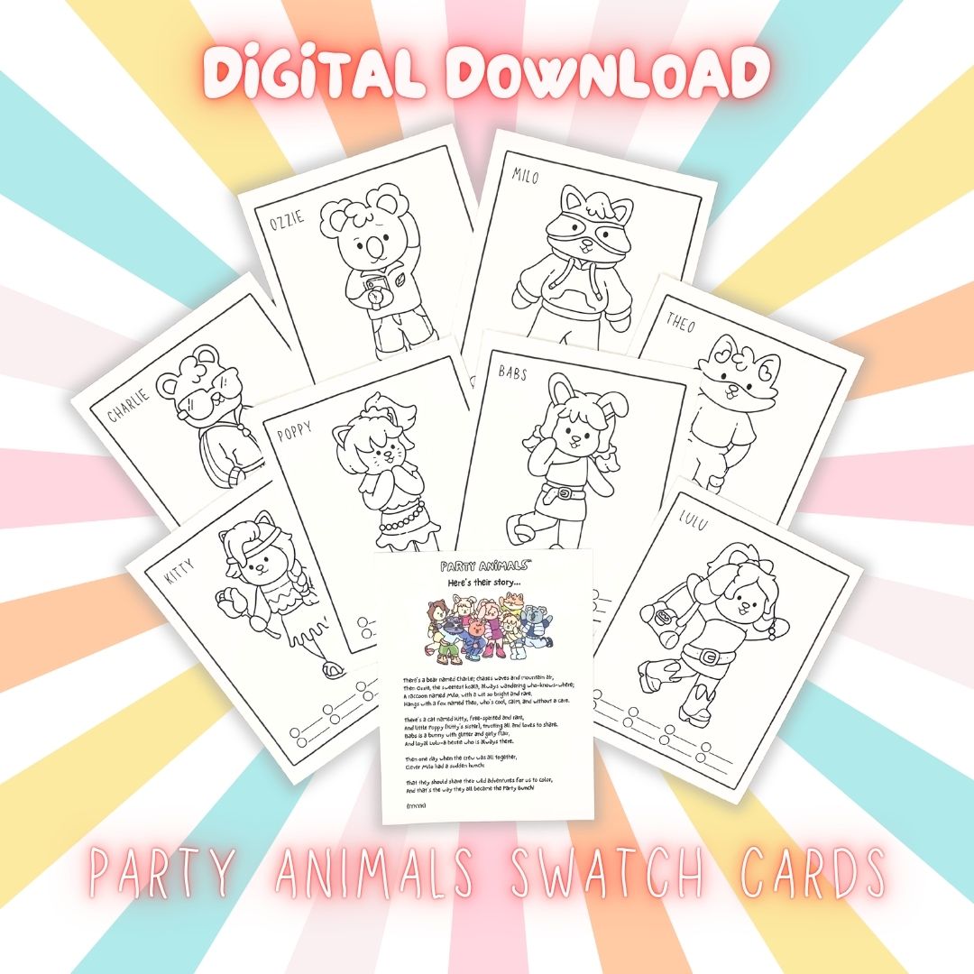 Party Animals Color Swatch Cards (Digital Download)