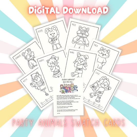 Party Animals Color Swatch Cards (Digital Download)
